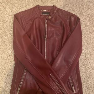 Express leather jacket. Color is a Burgundy!